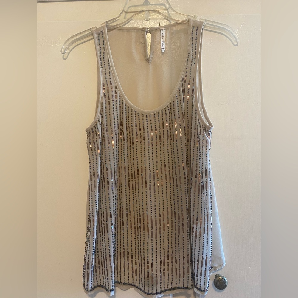 Beaded see through top